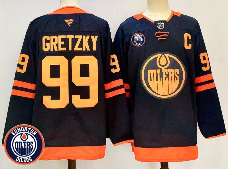 Men Edmonton Oilers #99 Gretzky Black Fanatics 2025 NHL Jersey style 1->edmonton oilers->NHL Jersey